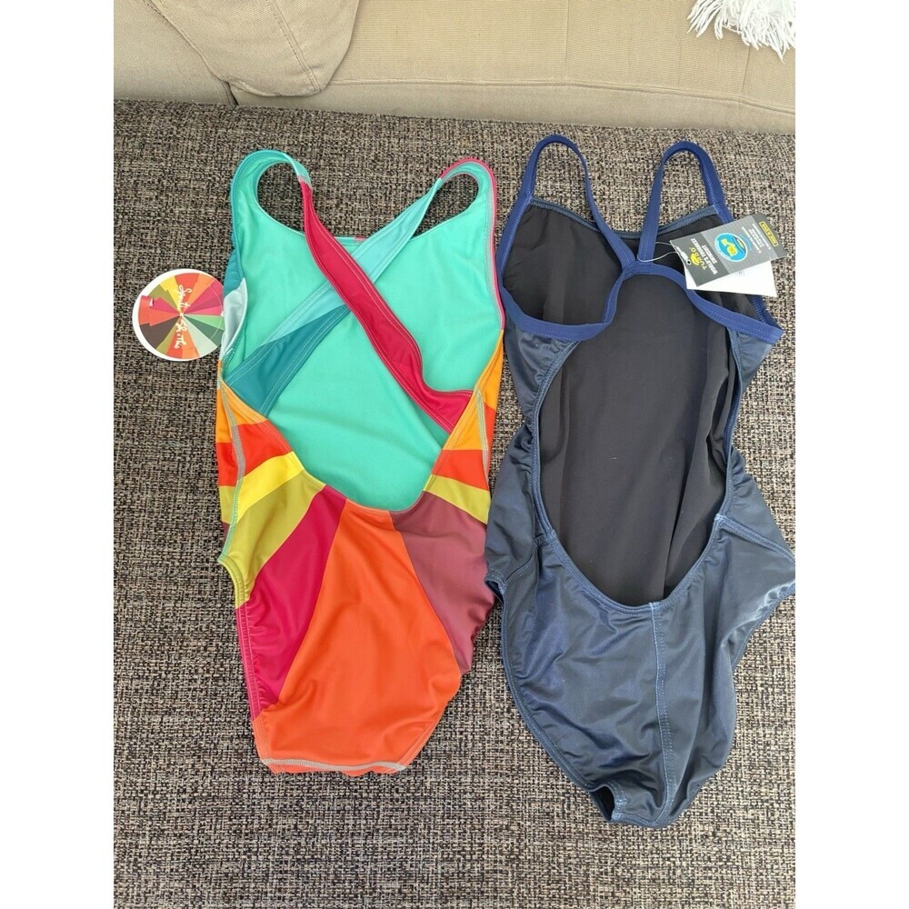 Lot Of 2 SPORTI & TURBO Swimsuits Bathing Suits Melanin Park Shark NWT 28/S - Picture 6 of 8